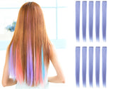 23" Straight Colored Party Highlight Clip on in Hair Extensions Multiple Colors