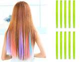23" Straight Colored Party Highlight Clip on in Hair Extensions Multiple Colors