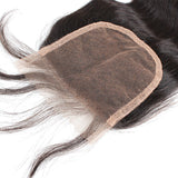 Virgin Brazilian Afro Human Hair Bleached Knots Free Part Body Wave Lace Closure Natural Black 4" x 4"