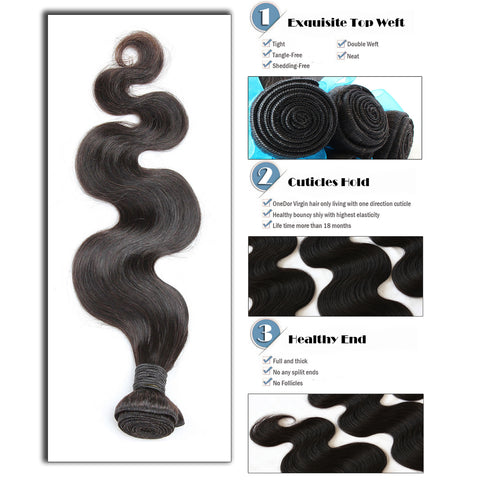Virgin Brazilian Afro Remy Human Hair Extensions Unprocessed Natural Black Hair Weft Hair Weaving 100g/Bundle - OneDor